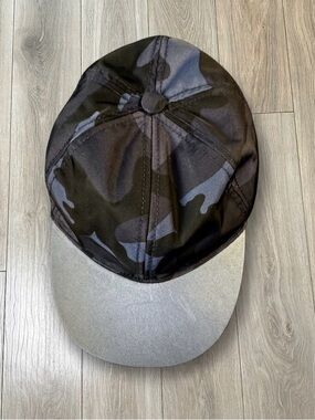 Valentino Black & Gray Camouflage Cap with Silver Brim